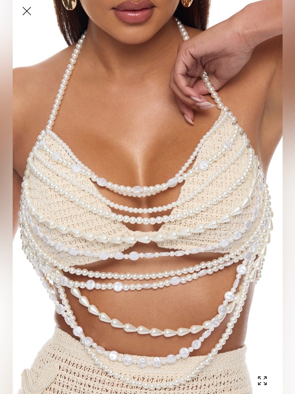 Summer Glow Pearl Crotchet Skirt Set - Picture 2 of 3